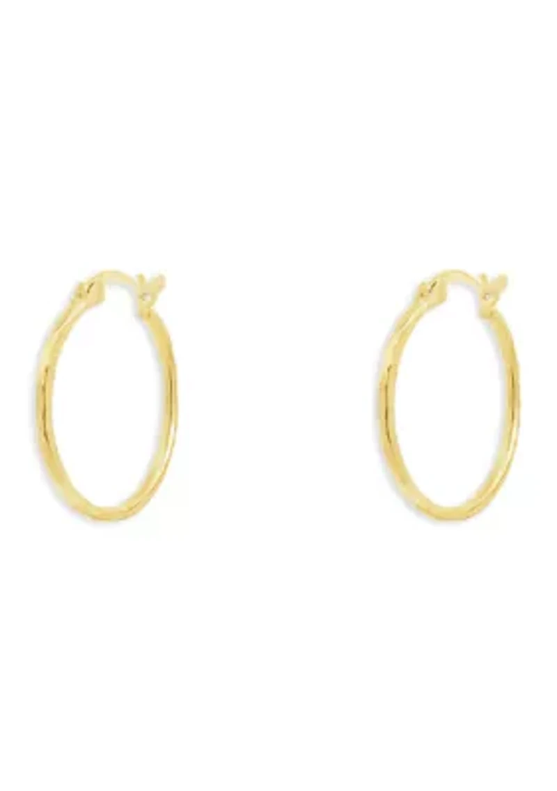 Diamond Cut Clicktop Hoop Earrings Gold Over Sterling Silver