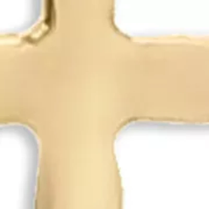 Pointy Cross Drop Earrings in Gold Over Sterling Silver 