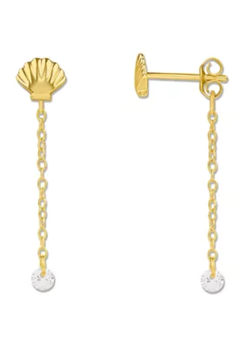Gold Over Fine Silver Plated Shell Drop Earring