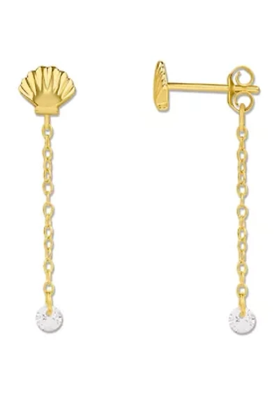 Gold Over Fine Silver Plated Shell Drop Earring