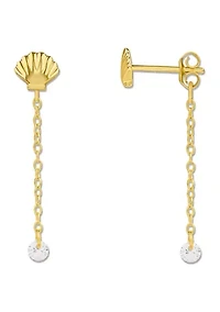 Gold Over Fine Silver Plated Shell Drop Earring