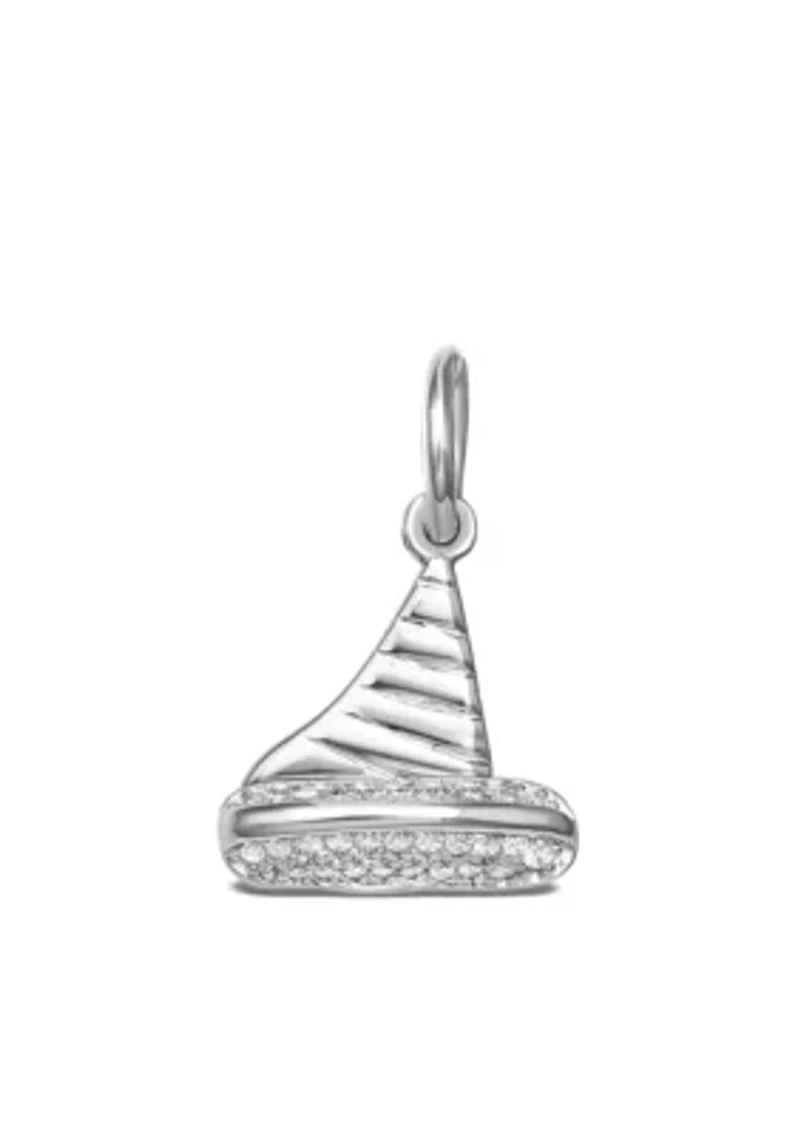 Southern Charm Sterling Silver Polished Pavé Cubic Zirconia Sailboat Charm
