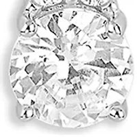 Sterling Silver Round Cubic Zirconia Pendant Necklace - 18"