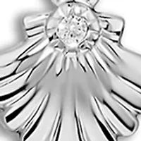 Sterling Silver Cubic Zirconia Seashell 18-inch Pendant Necklace