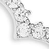 Sterling Silver CZ Heart Pendant Necklace