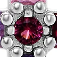 Sterling Silver Multicolor Cubic Zirconia Cross Pendant Necklace
