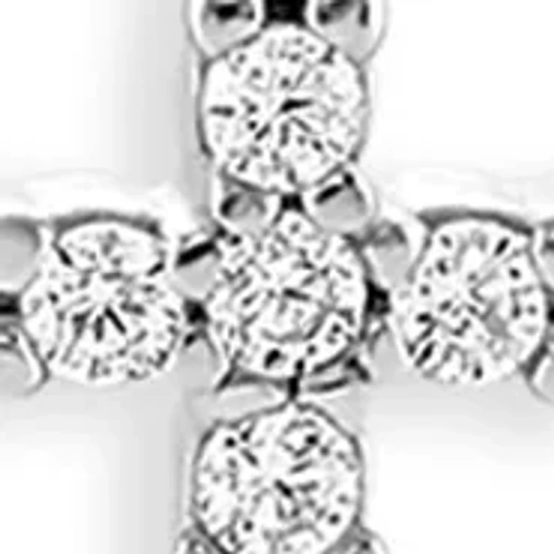 Sterling Silver Cubic Zirconia Cross Pendant Necklace