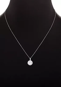 Sterling Cubic Zirconia Round Pendant Necklace