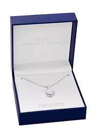 Sterling Cubic Zirconia Round Pendant Necklace
