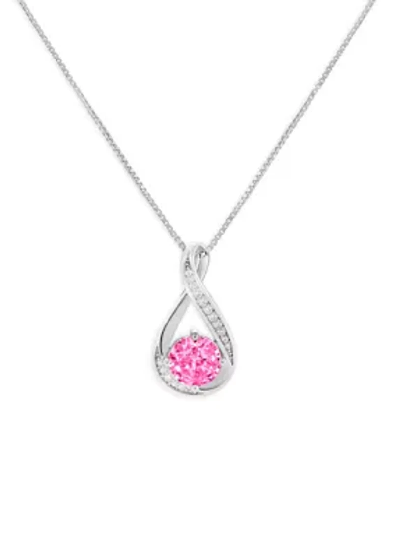 Sterling Silver Cubic Zirconia Infinity Pendant Necklace