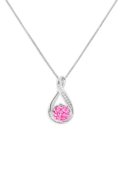 Sterling Silver Cubic Zirconia Infinity Pendant Necklace