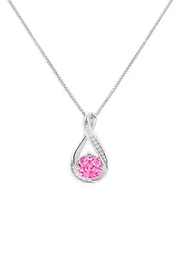 Sterling Silver Cubic Zirconia Infinity Pendant Necklace