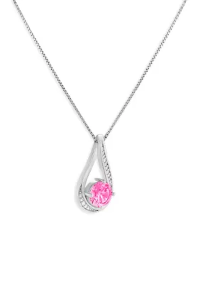 Sterling Silver Cubic Zirconia Infinity Pendant Necklace