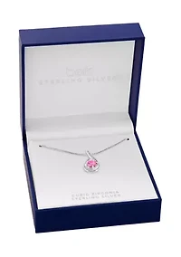 Sterling Silver Cubic Zirconia Infinity Pendant Necklace