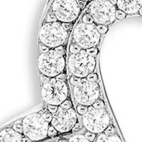 Sterling Silver Pavé Cubic Zirconia Open Heart Pendant Necklace