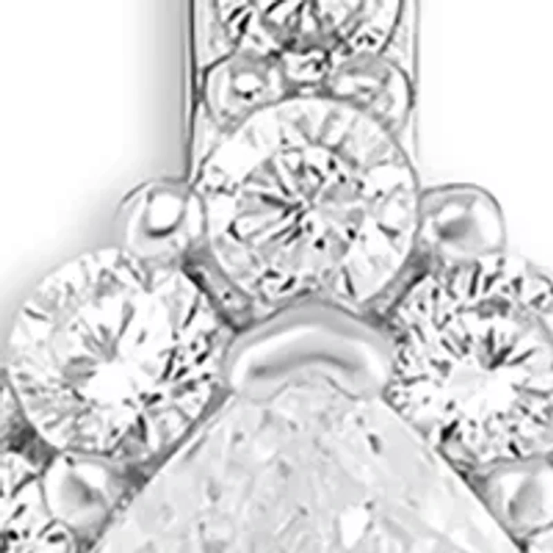 Sterling Silver Pavé Cubic Zirconia Teardrop Pendant Necklace