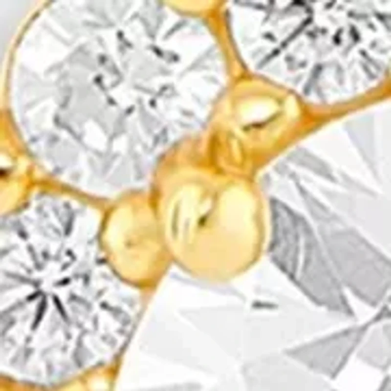 Sterling Silver Pavé Cubic Zirconia Square Pendant Necklace