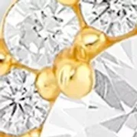 Sterling Silver Pavé Cubic Zirconia Square Pendant Necklace