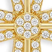 Sterling Silver Cubic Zirconia Textured Cross Pendant Necklace