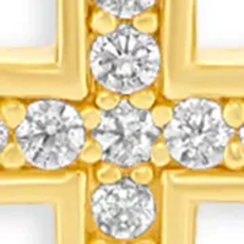 Sterling Silver Pavé Cubic Zirconia Cross Pendant Necklace