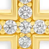 Sterling Silver Pavé Cubic Zirconia Cross Pendant Necklace