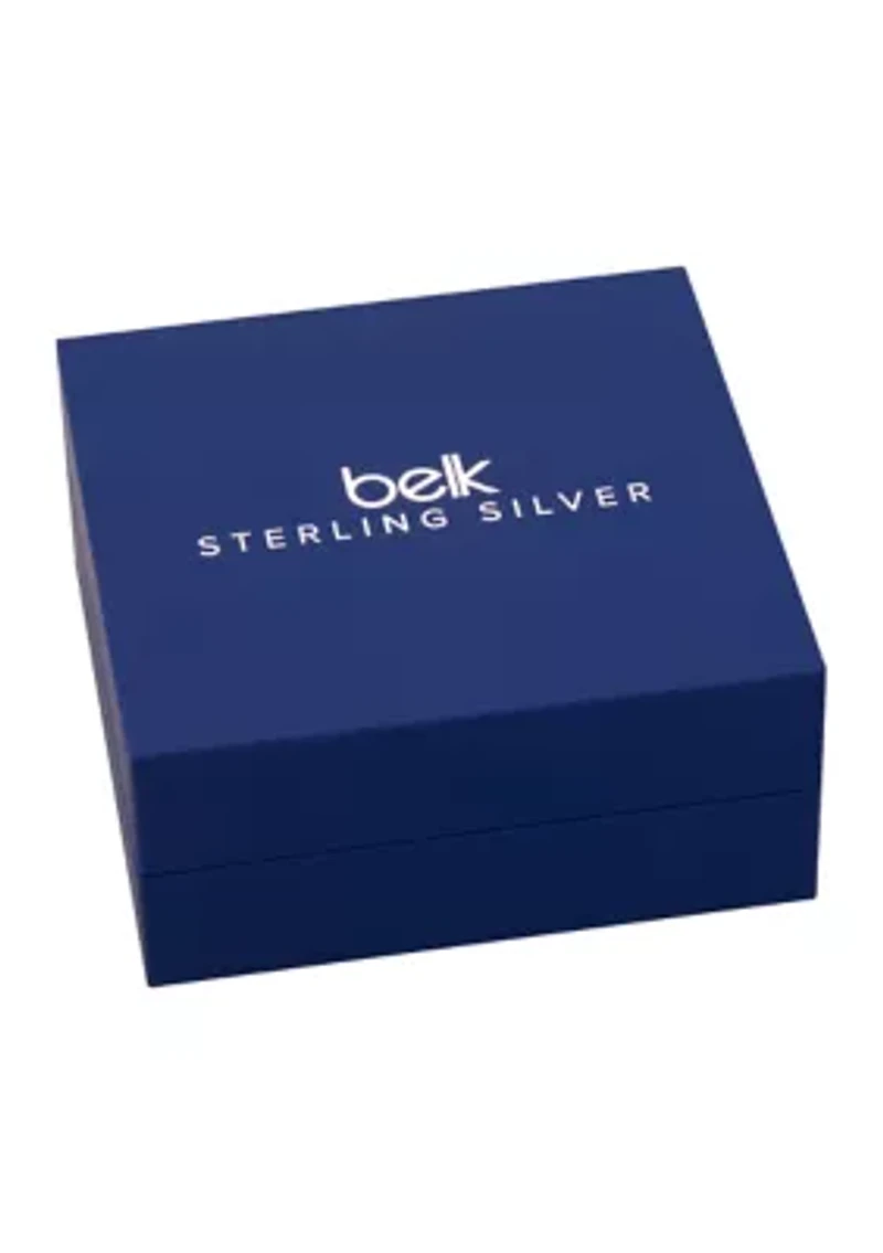 Gold Over Sterling Silver Glass Pearl & Pave Cubic Zirconia Cross Box Chain Pendant Necklace