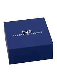 Gold Over Sterling Silver Glass Pearl & Pave Cubic Zirconia Cross Box Chain Pendant Necklace