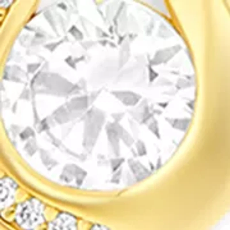 Sterling Silver Pave Round CZ Infinity Pendant Necklace