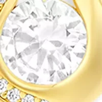 Sterling Silver Pave Round CZ Infinity Pendant Necklace