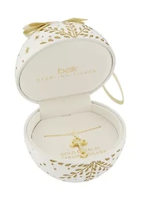 Gold Over Sterling Silver Pave CZ Cross Pendant Necklace