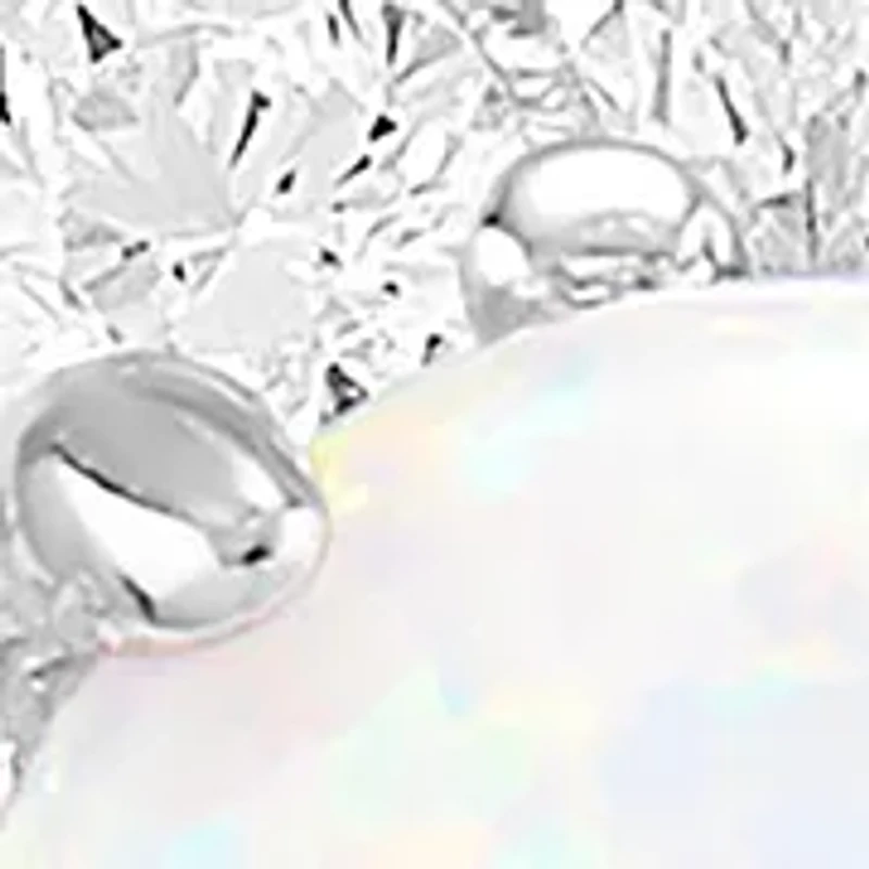 Sterling Silver Cubic Zirconia Opal Center Cluster Ring - 7