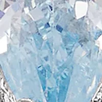 Sterling Silver Cubic Zirconia Aqua Pear Butterfly Ring