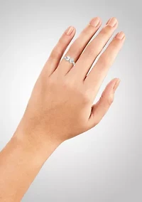 Sterling Silver Cubic Zirconia Butterly Twisted Band Ring