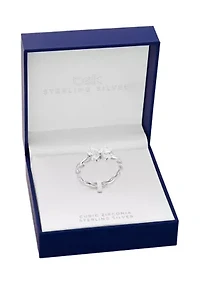 Sterling Silver Cubic Zirconia Butterly Twisted Band Ring