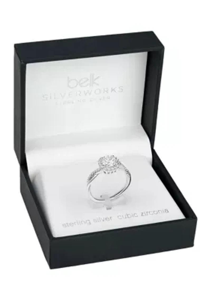 Cubic Zirconia Round Boxed Ring