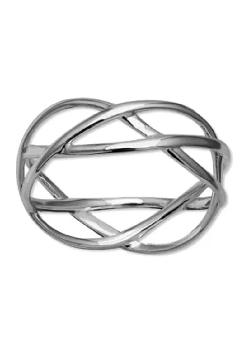 Polished Crossover Band Ring