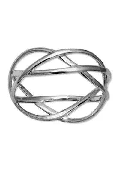 Polished Crossover Band Ring