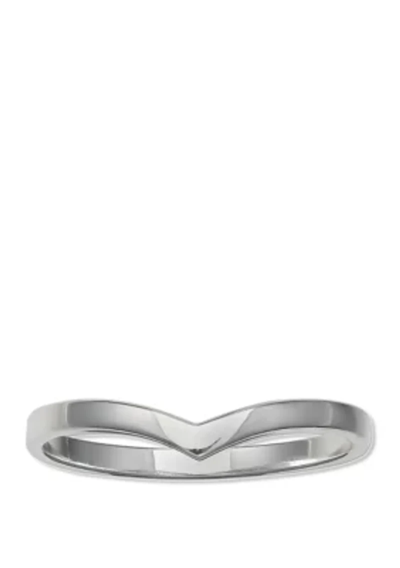 Polished V Shape Band Ring