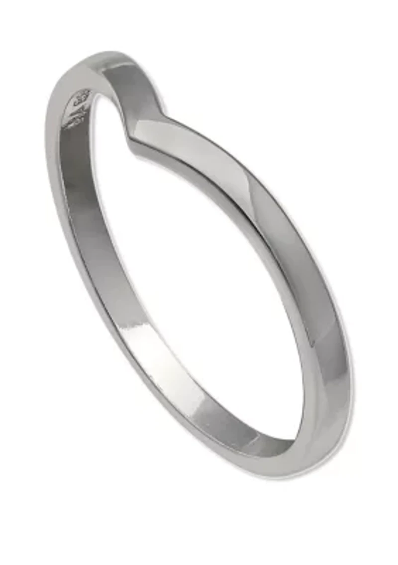 Polished V Shape Band Ring
