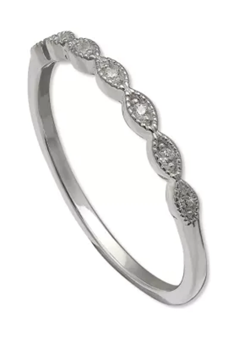 1/10 ct. t.w. Cubic Zirconia Scalloped Band Ring