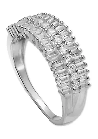 1.07 ct. t.w. Cubic Zirconia Triple Row Ring  in Sterling Silver