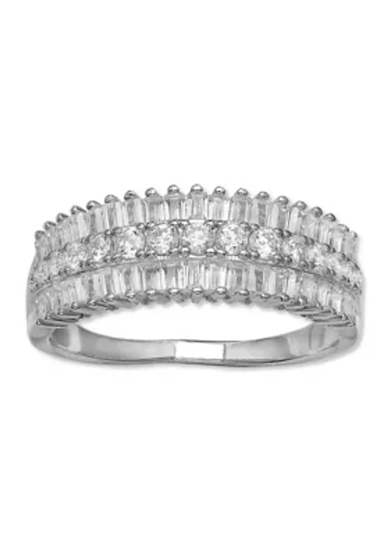 1.07 ct. t.w. Cubic Zirconia Triple Row Ring  in Sterling Silver