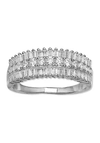1.07 ct. t.w. Cubic Zirconia Triple Row Ring  in Sterling Silver