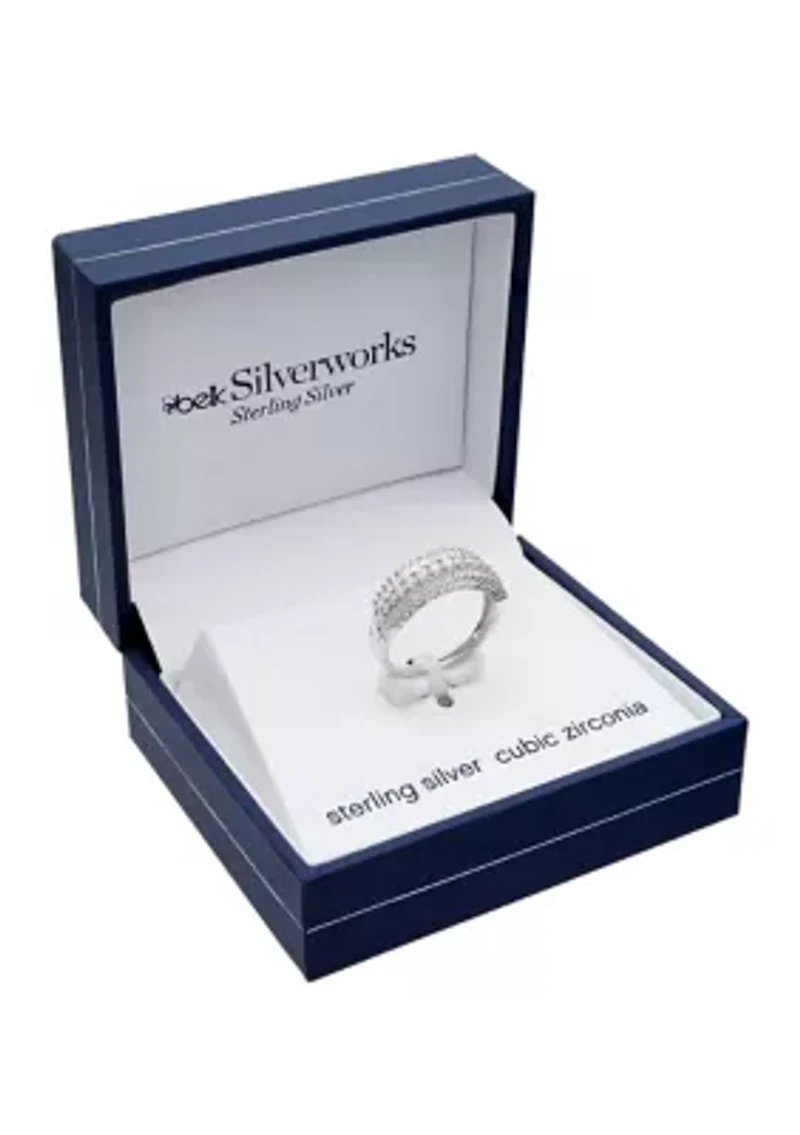 1.07 ct. t.w. Cubic Zirconia Triple Row Ring  in Sterling Silver