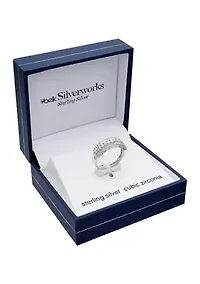 1.07 ct. t.w. Cubic Zirconia Triple Row Ring  in Sterling Silver
