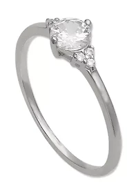 Cubic Zirconia Polished Band Ring