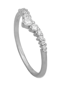 1/3 ct. t.w. Cubic Zirconia Graduated V-Shape Ring Sterling Silver