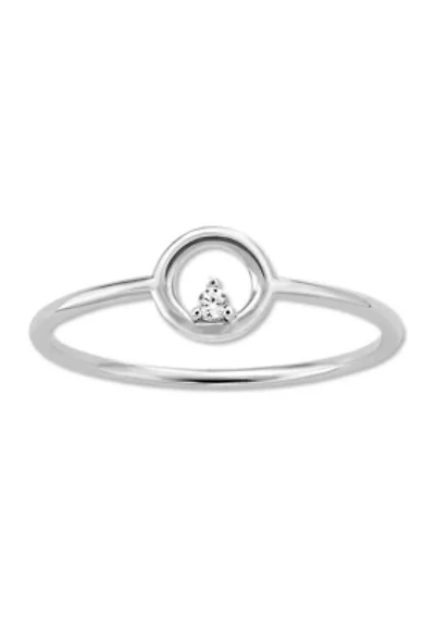 Polished Open 1/10 ct. t.w. Cubic Zirconia Ring Sterling Silver