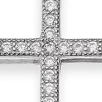 Simply Sterling Silver Cubic Zirconia Stud Earrings & Cross Pendant Necklace Boxed Set