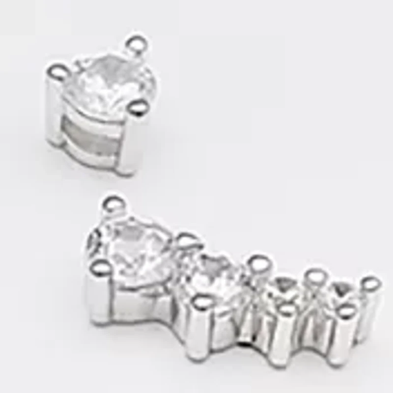 Set of 4 9/10 ct. t.w. Cubic Zirconia Crawler Flower Earrings